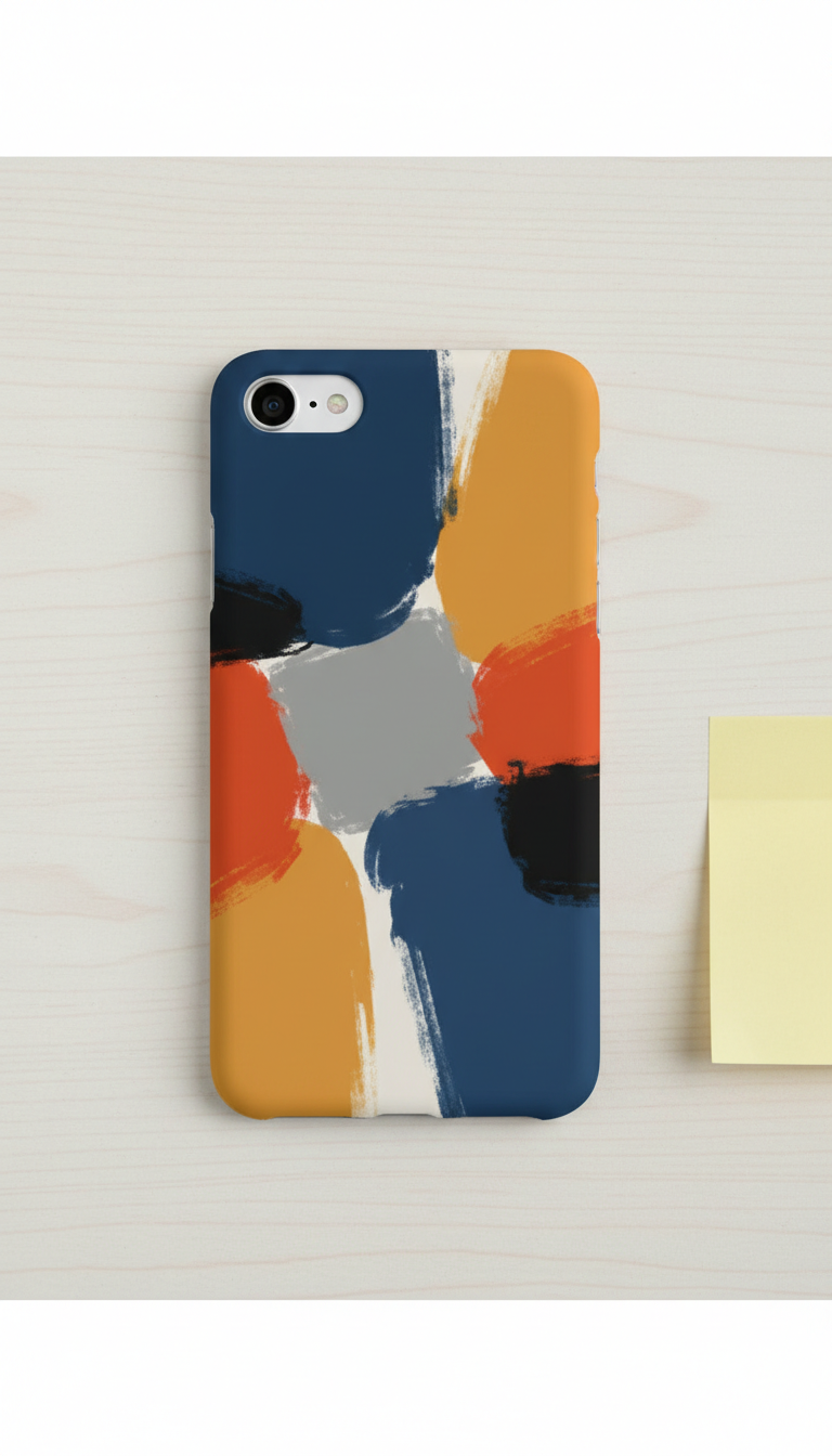 Slim silicone phone case with artist print