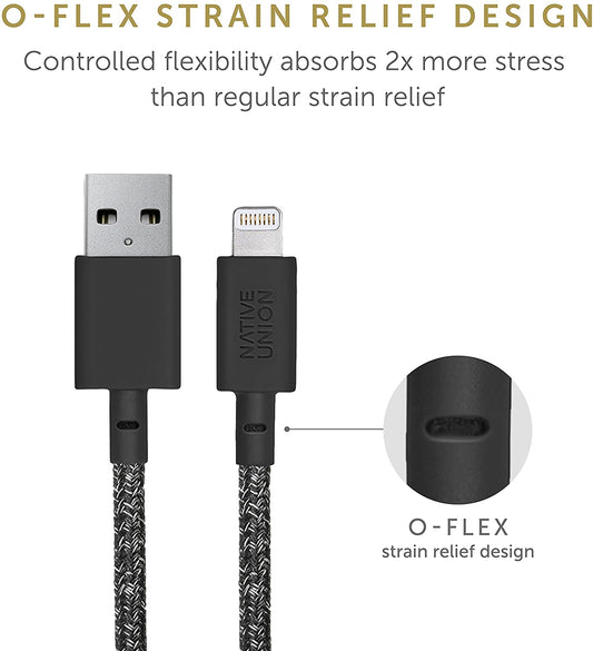 Native Union Belt Cable XL - USB A to Lightning 3M -Cosmos Black