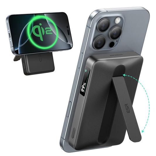 ESR Power Bank 10000mAh Qi2 MagSlim Kickstand Black