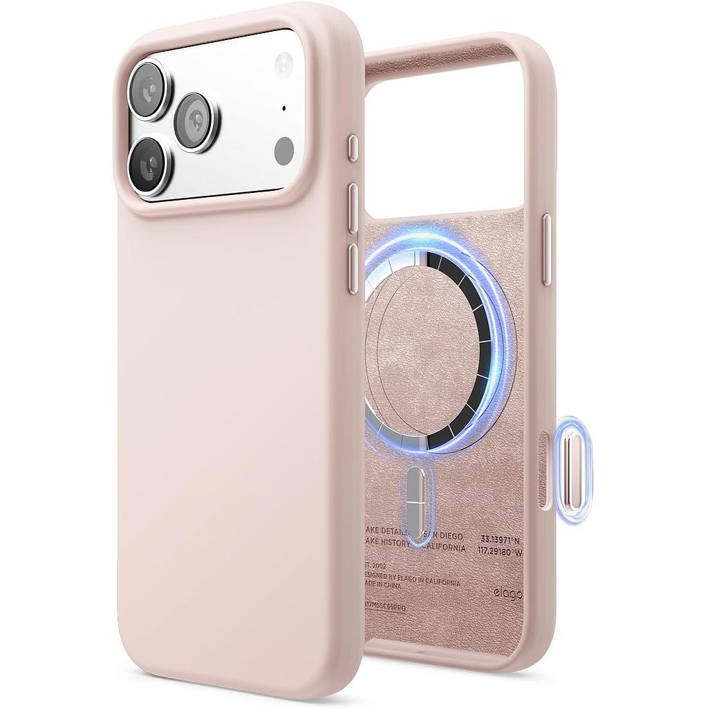 Elago iPhone 17/18 Magnetic Silicone Case (Camera Control Key Included) - Light Pink