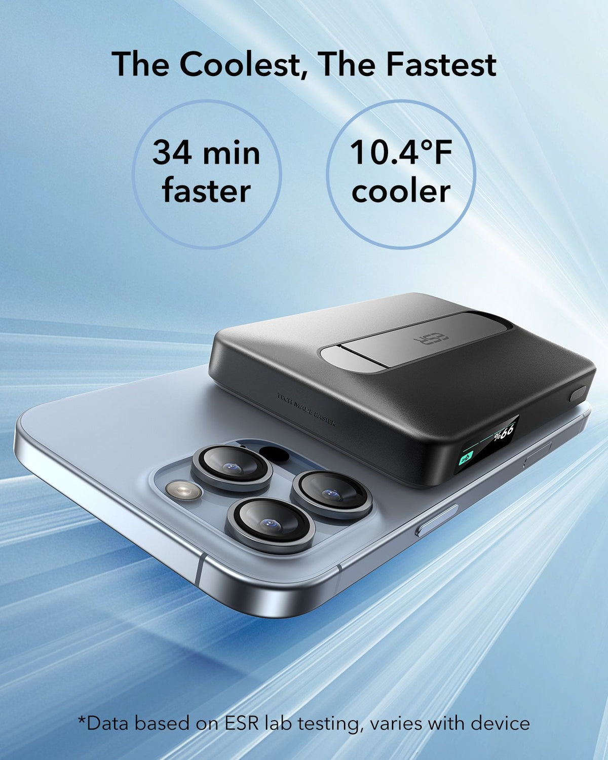 ESR Power Bank 10000mAh Qi2 MagSlim Kickstand Black