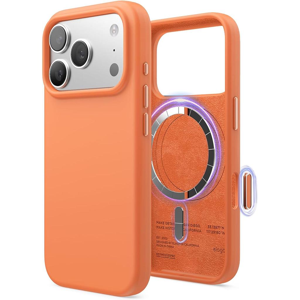 Elago iPhone 17P.Pm/18P.Pm Magnetic Silicone Case (Camera Control Key Included) - Orange