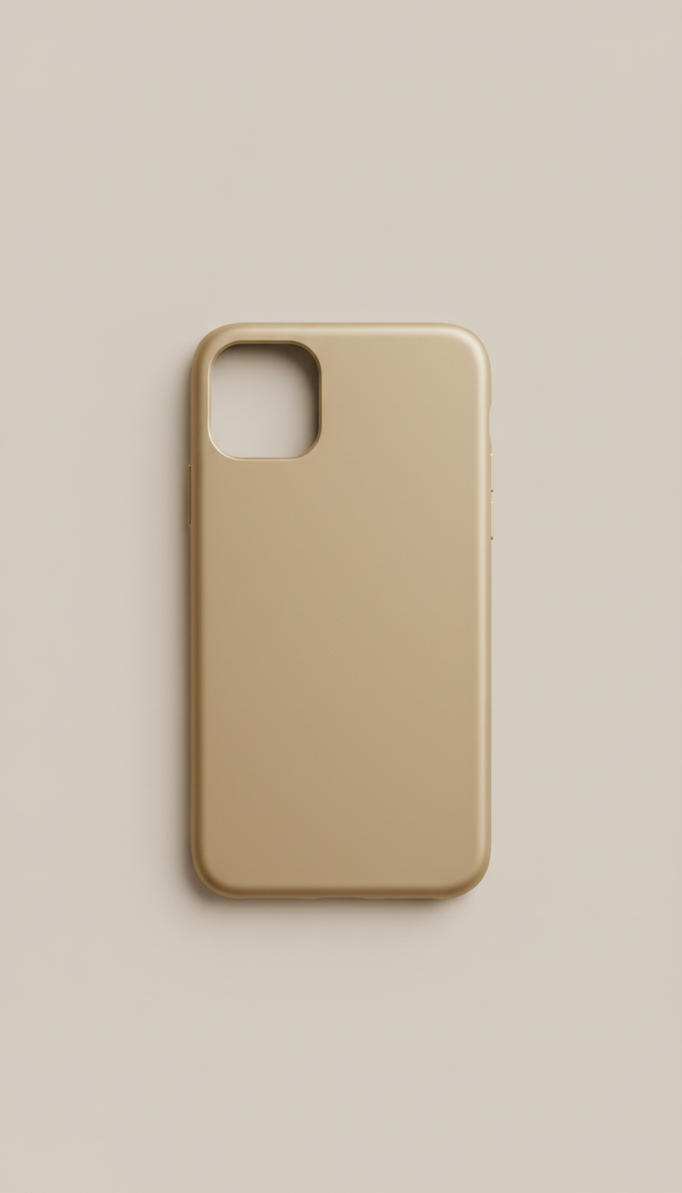Textured silicone phone case in honey gold