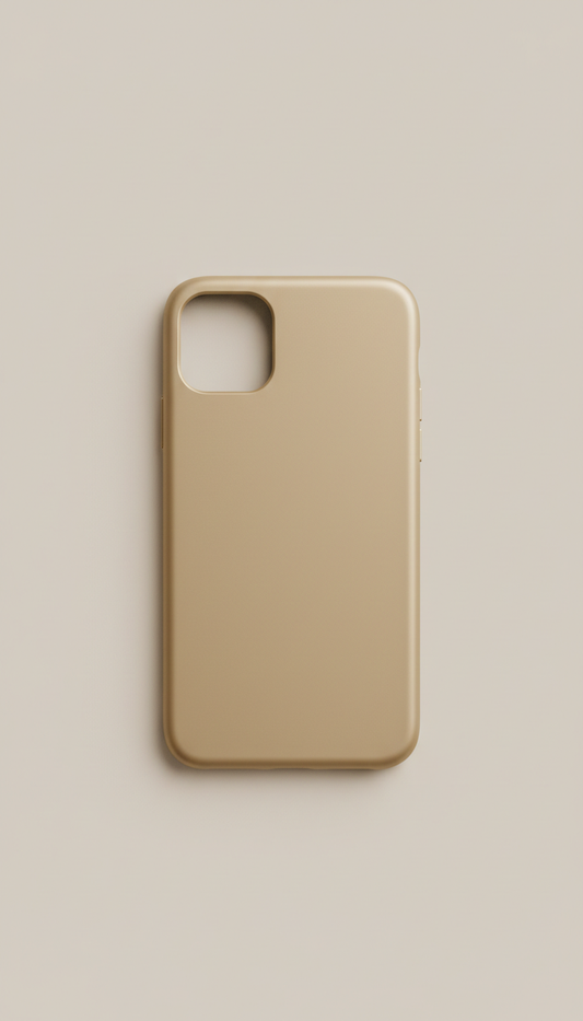 Textured silicone phone case in honey gold