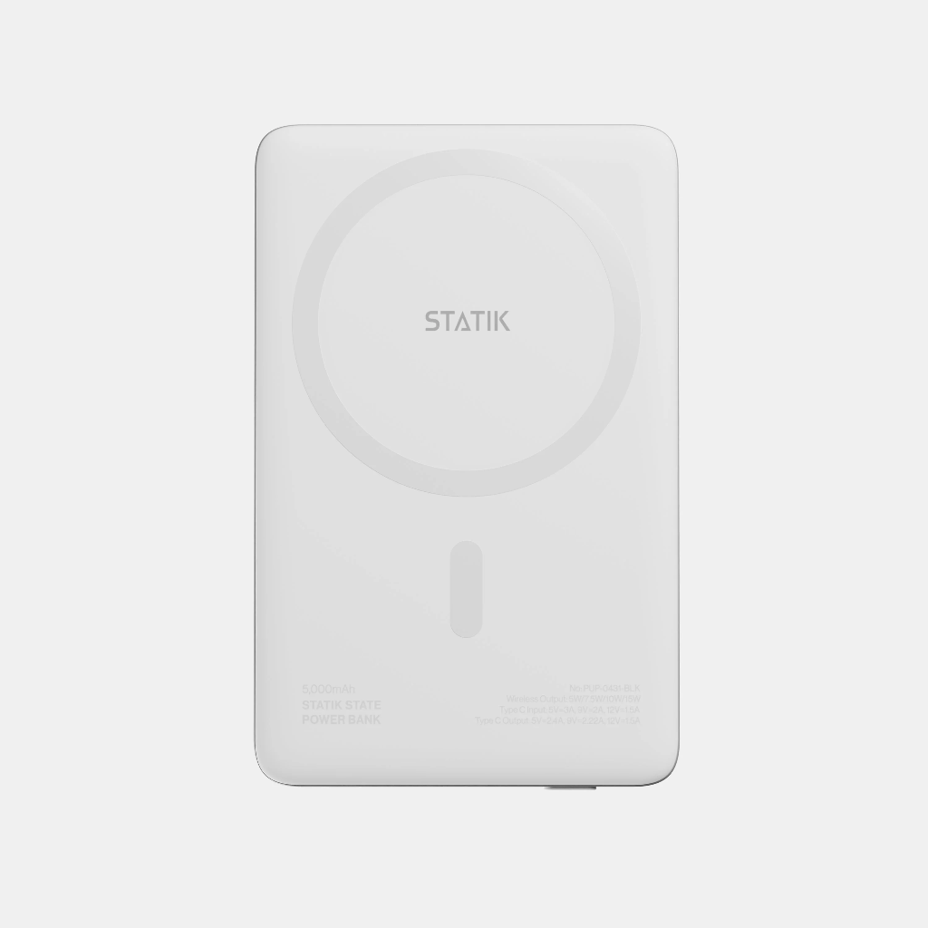 Statik MagSafe Power Bank with Semi-Solid Electrolyte Technology V2 5000mAh White