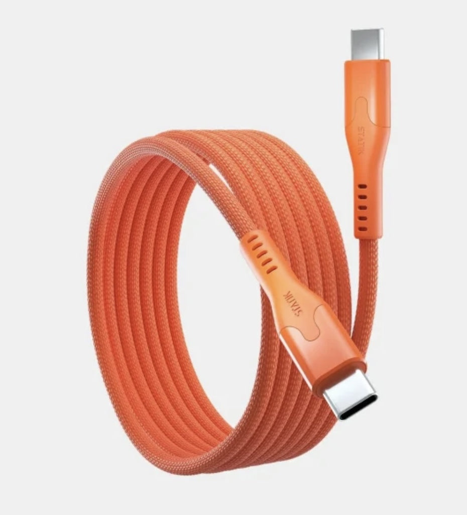 Statik MagStack Pro Magnetic 100w USB-C to C Cable 0.90C Orange