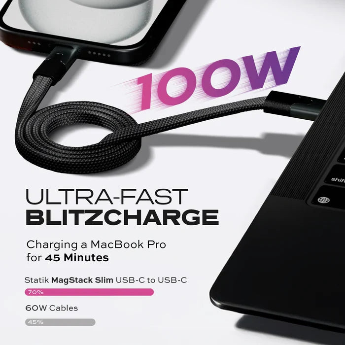 Statik MagStack Slim Pro Cable USB-C to USB-C 1M Black