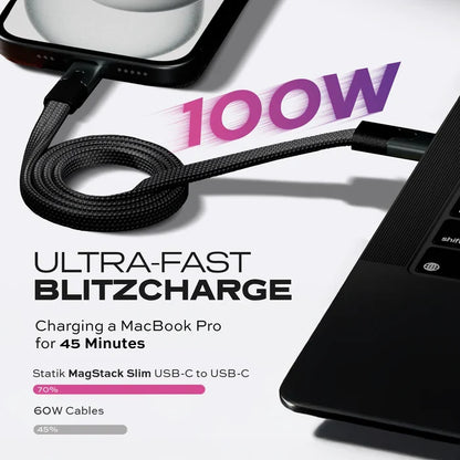 Statik MagStack Slim Pro Cable USB-C to USB-C 1M Black