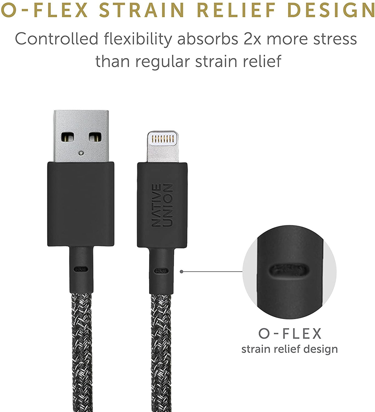 Native Union Belt Cable XL - USB A to Lightning 3M -Cosmos Black