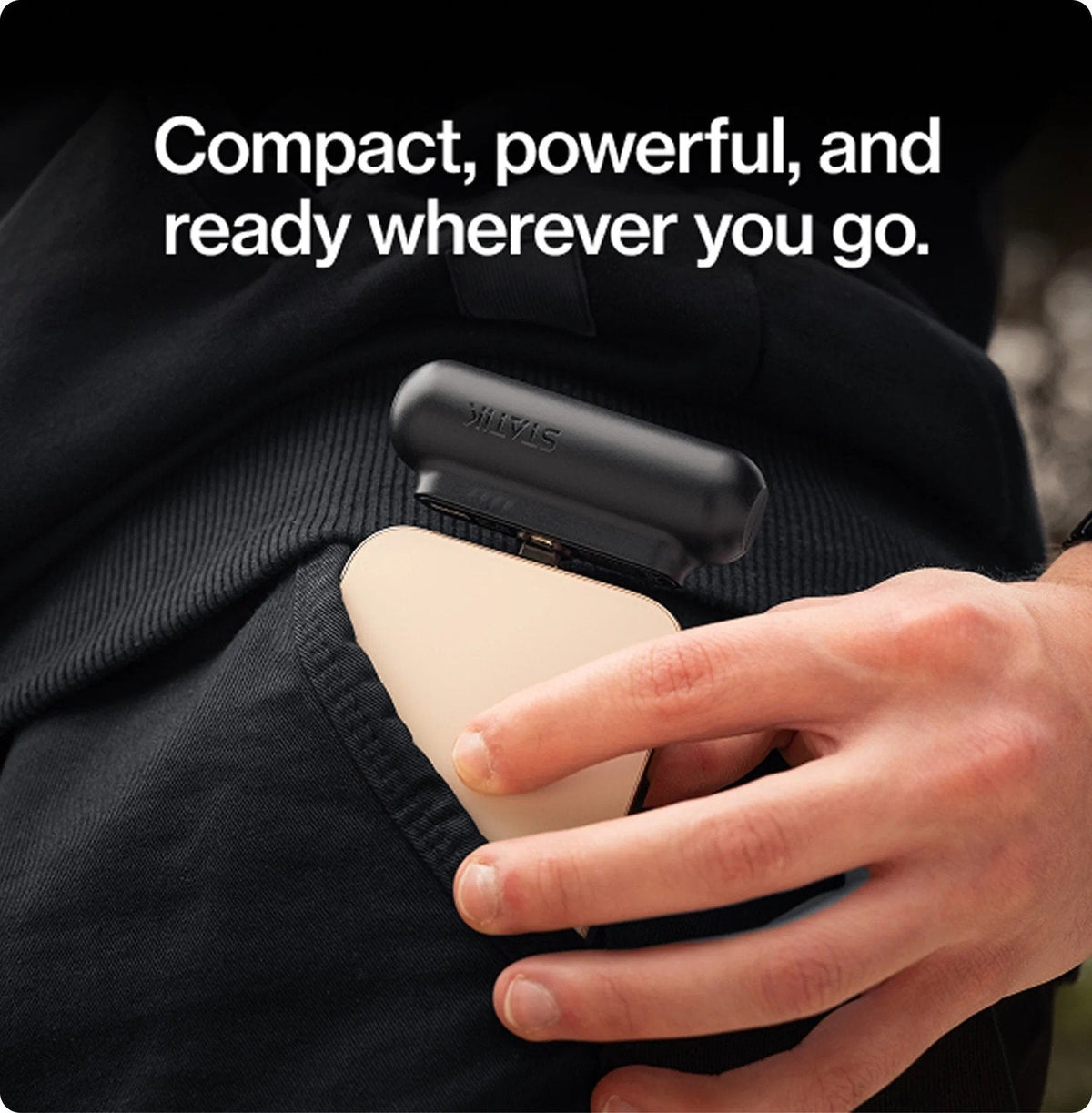 Statik Snap-N-Charge Power Bank 3200mAh - Universal USB-C, Lightning & Micro USB Magnetic Tips V3 Black