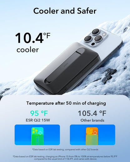 ESR Power Bank 10000mAh Qi2 MagSlim Kickstand Black
