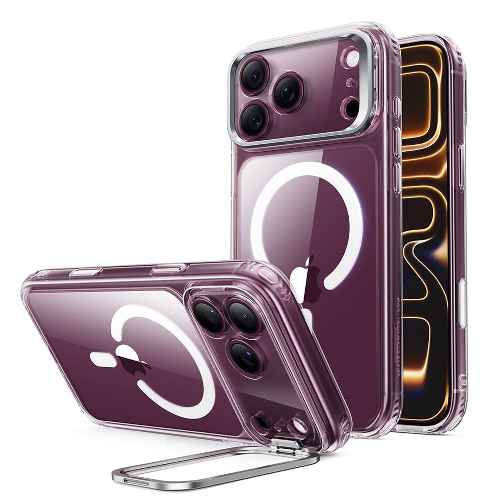ESR iPhone 18 Pro / 17 Pro Classic Hybrid Magnetic Case (Camera Control,Stash Stand) [V] - كفر حماية عالية - ماغ سيف - ستاند