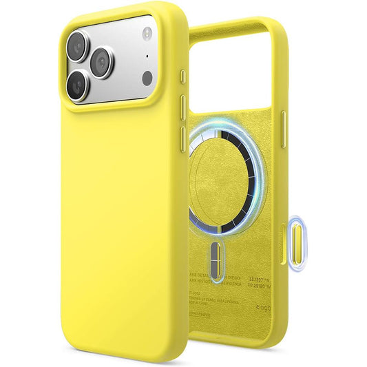 Elago iPhone 17P.Pm/18P.Pm Magnetic Silicone Case (Camera Control Key Included) - Neon Yellow