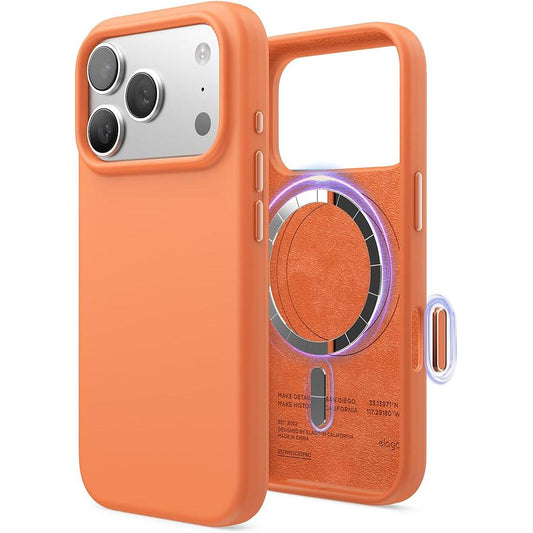 Elago iPhone 17P.Pm/18P.Pm Magnetic Silicone Case (Camera Control Key Included) - Orange