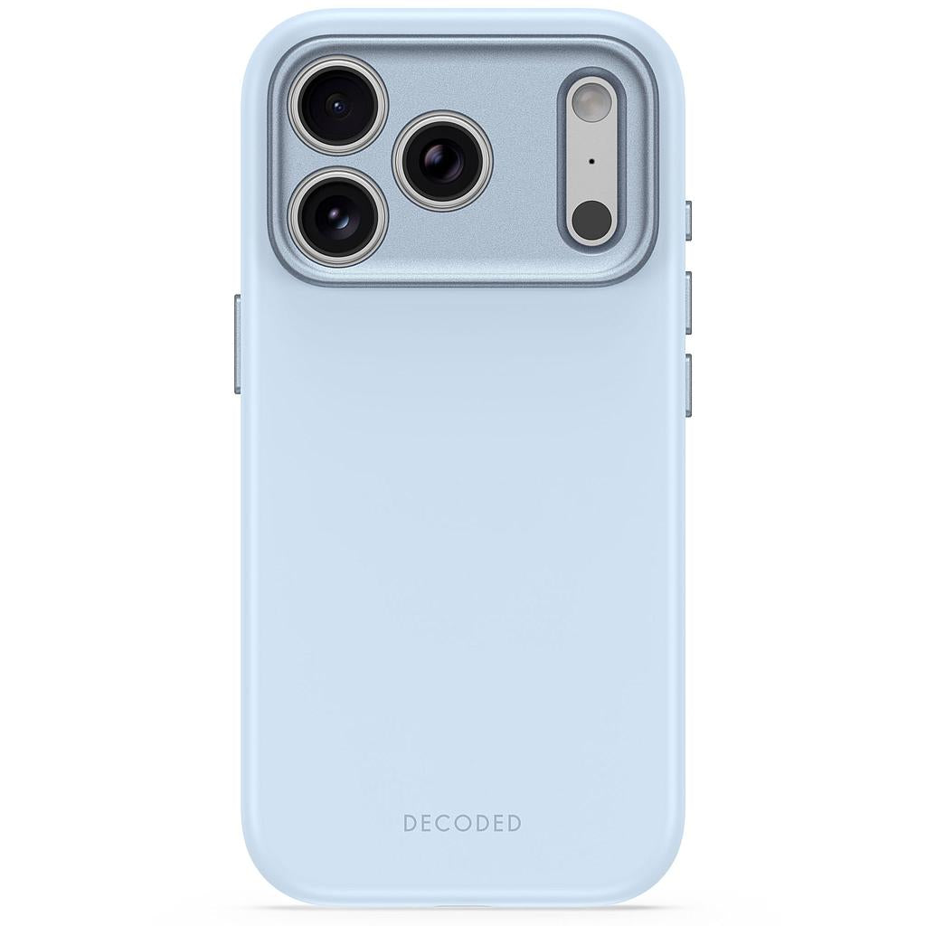 Decoded AntiMicrobial Silicone Backcover for iPhone 18/17 Pro Max Case Atlantic Carbon Light Blue