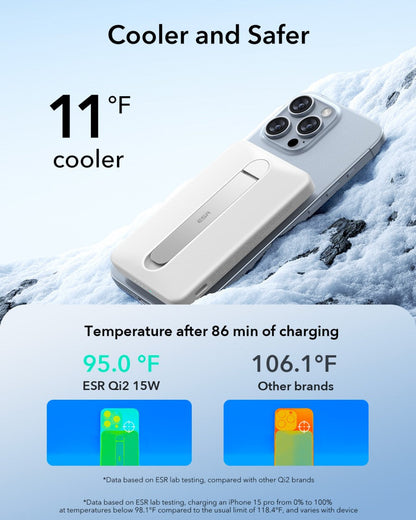 ESR Power Bank 5000mAh Qi2 MagSlim Kickstand White