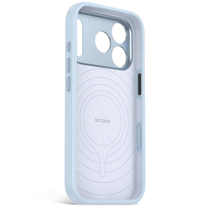 Decoded AntiMicrobial Silicone Backcover for iPhone 18/17 Pro Max Case Atlantic Carbon Light Blue