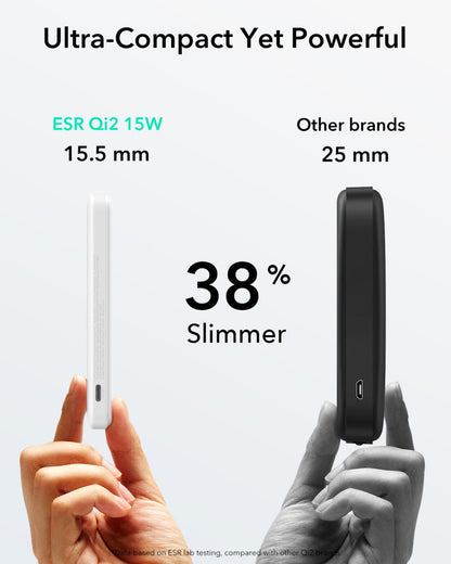 ESR Power Bank 5000mAh Qi2 MagSlim Kickstand White