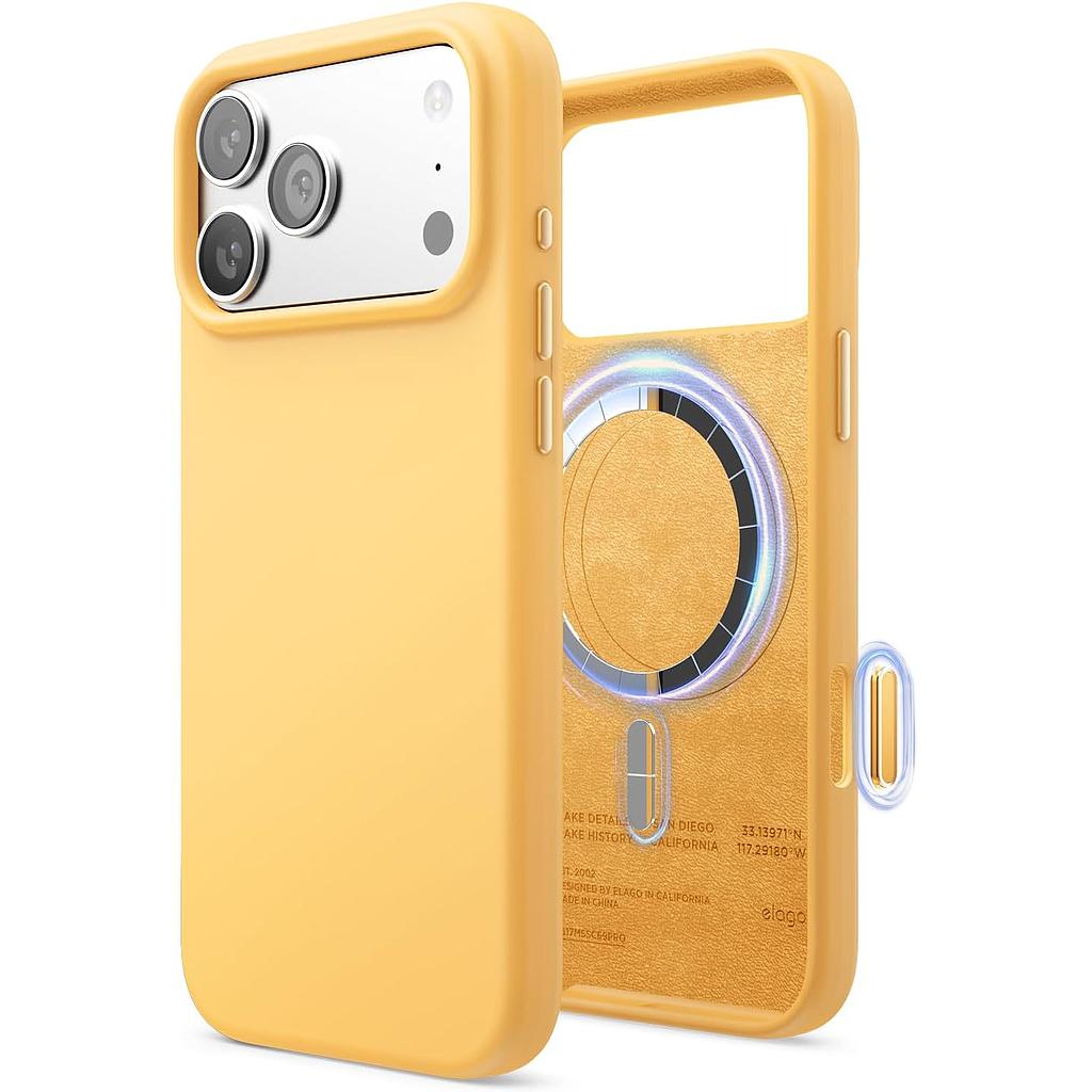Elago iPhone 17P.Pm/18P.Pm Magnetic Silicone Case (Camera Control Key Included) - Sunshine
