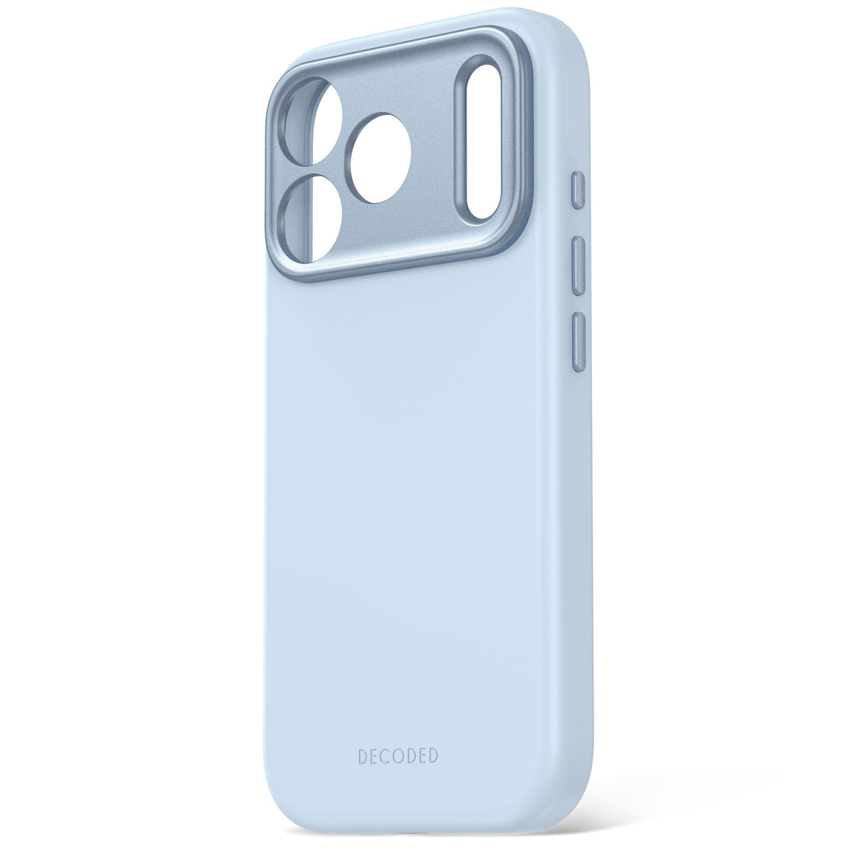 Decoded AntiMicrobial Silicone Backcover for iPhone 18/17 Pro Max Case Atlantic Carbon Light Blue