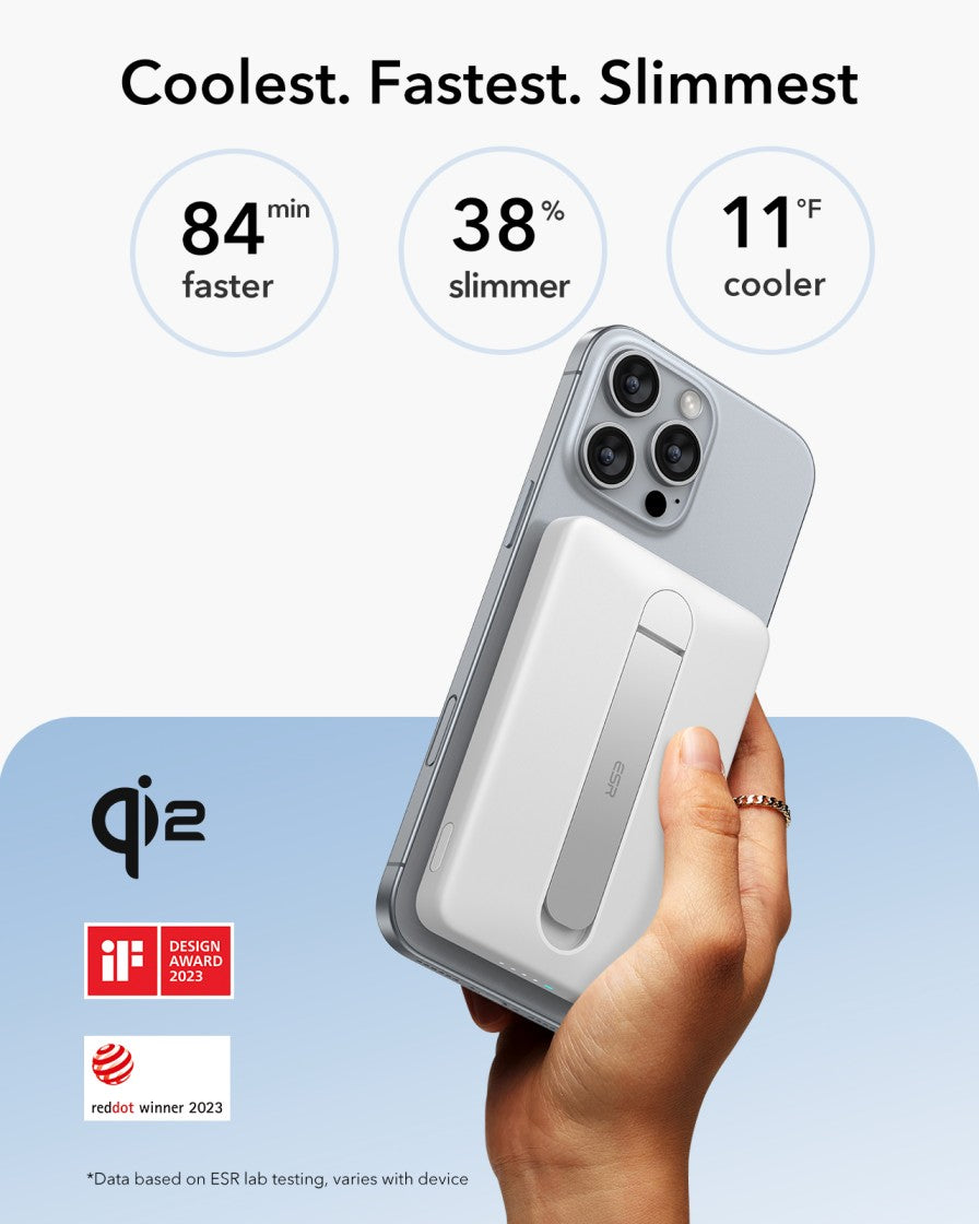ESR Power Bank 5000mAh Qi2 MagSlim Kickstand White