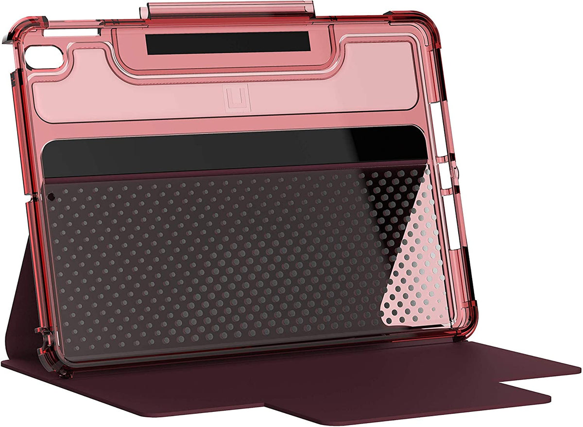 [U] by UAG Apple iPad 10.2/10.5" (7th, 8th & 9th Gen) Lucent Case - Aubergine/Dusty Rose [V] - كفر ايباد حماية عالية + ستاند + مكان للقلم