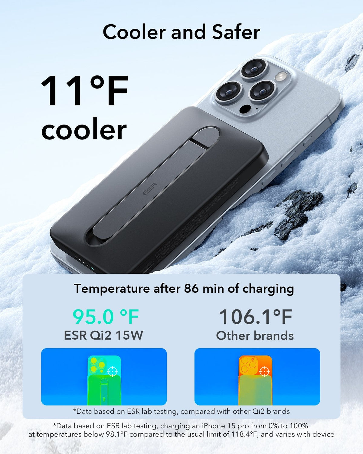 ESR Power Bank 5000mAh Qi2 MagSlim Kickstand Black
