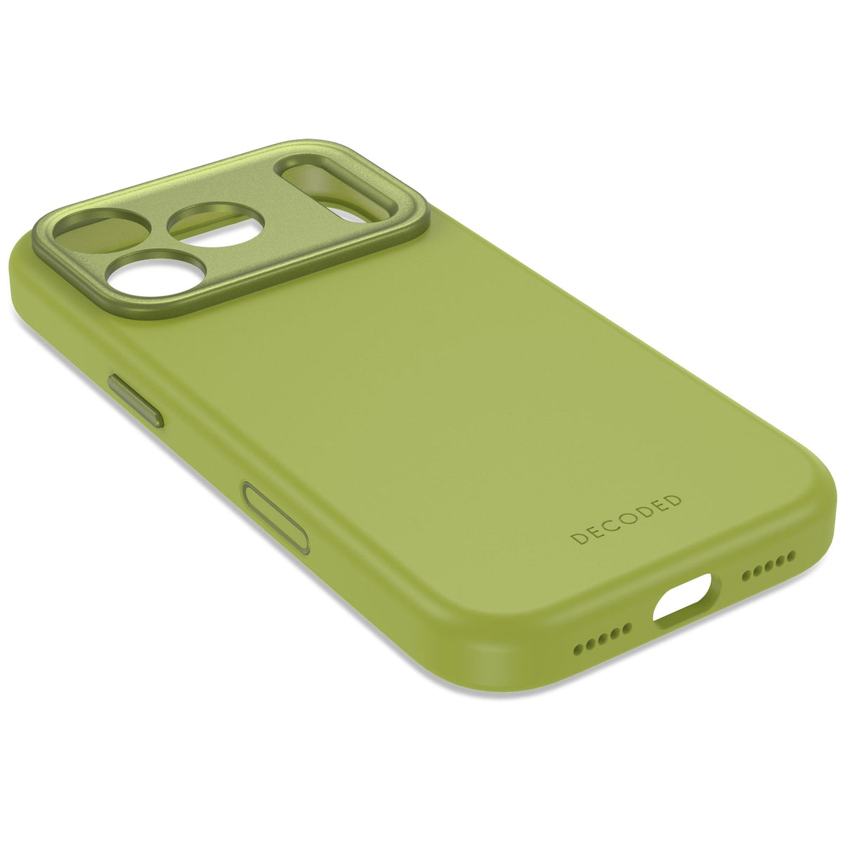 Decoded AntiMicrobial Silicone Backcover for iPhone 18/17 Pro Max Case Atlantic Carbon Moss Green