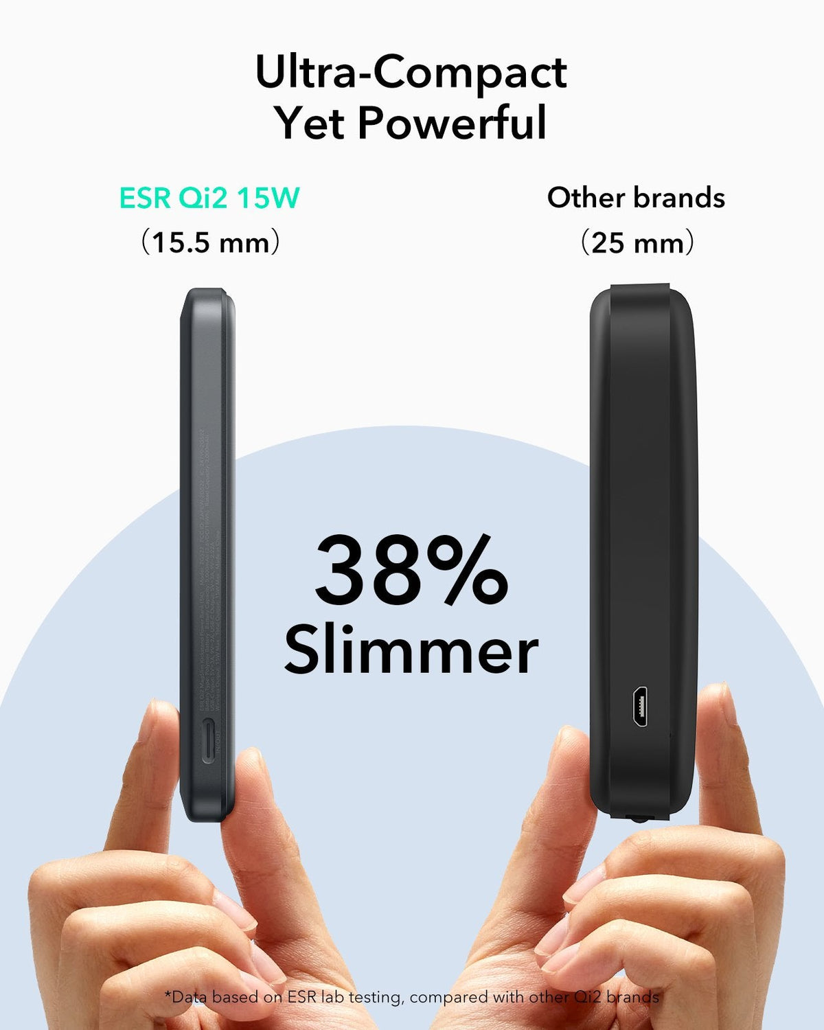 ESR Power Bank 5000mAh Qi2 MagSlim Kickstand Black