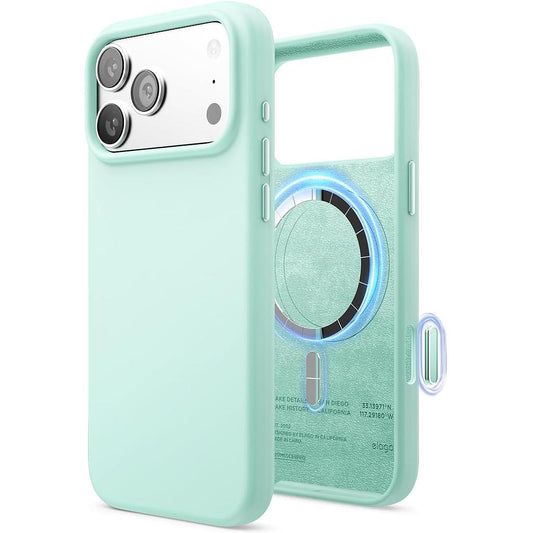 Elago iPhone 17P.Pm/18P.Pm Magnetic Silicone Case (Camera Control Key Included) - Aqua Sky