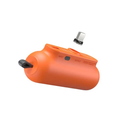 Statik Snap-N-Charge Power Bank 3200mAh - Universal USB-C, Lightning & Micro USB Magnetic Tips V3 Orange