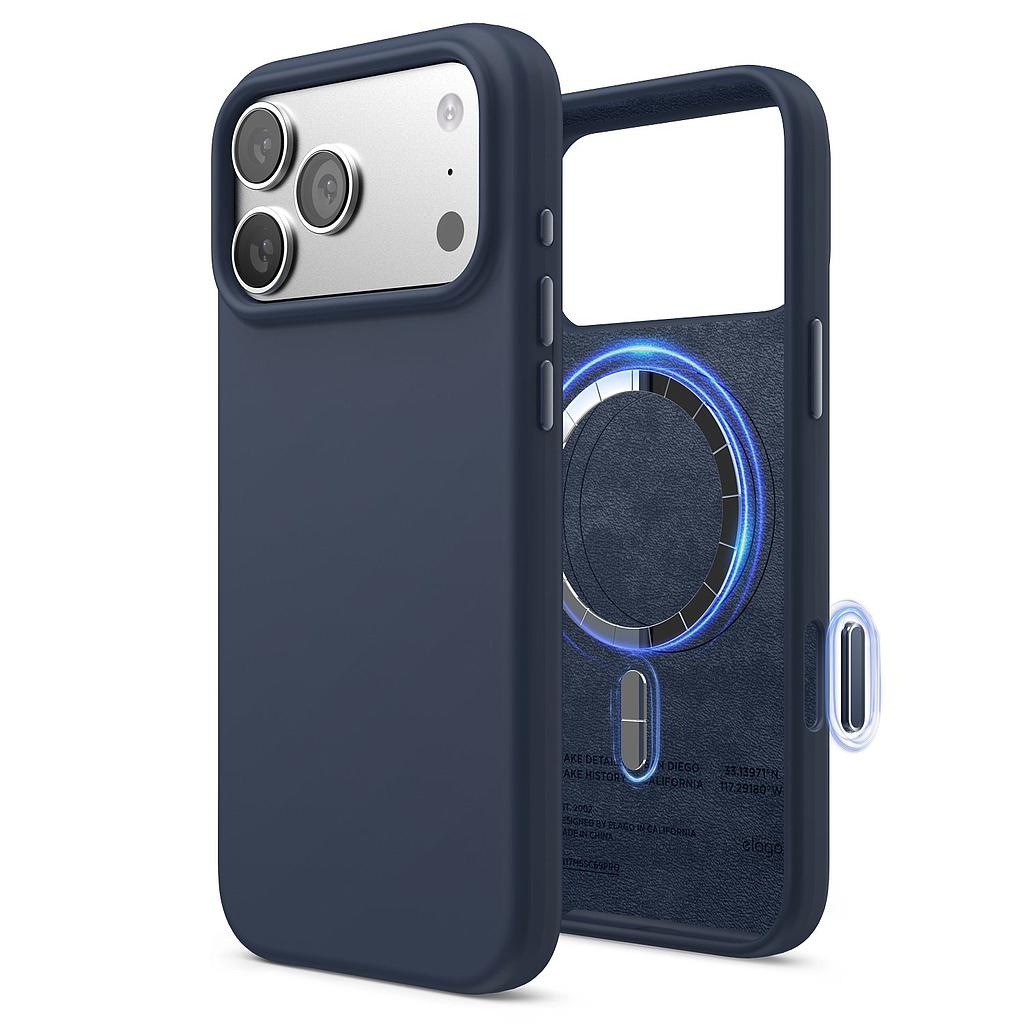 Elago iPhone 17P.Pm/18P.Pm Magnetic Silicone Case (Camera Control Key Included) - Jean Indigo