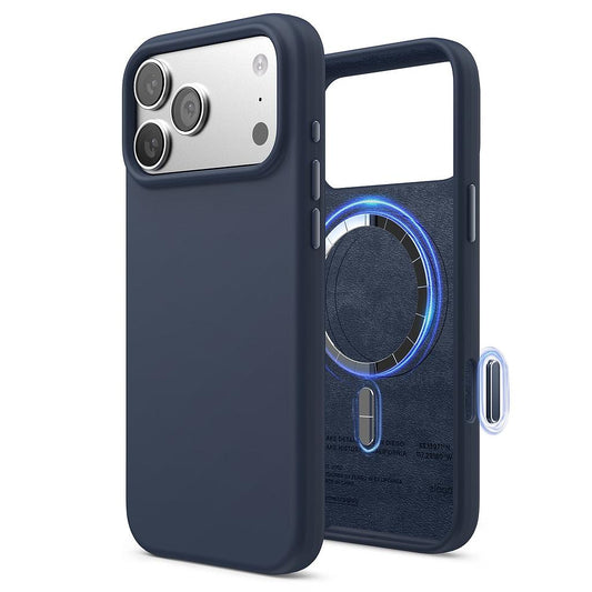 Elago iPhone 17P.Pm/18P.Pm Magnetic Silicone Case (Camera Control Key Included) - Jean Indigo