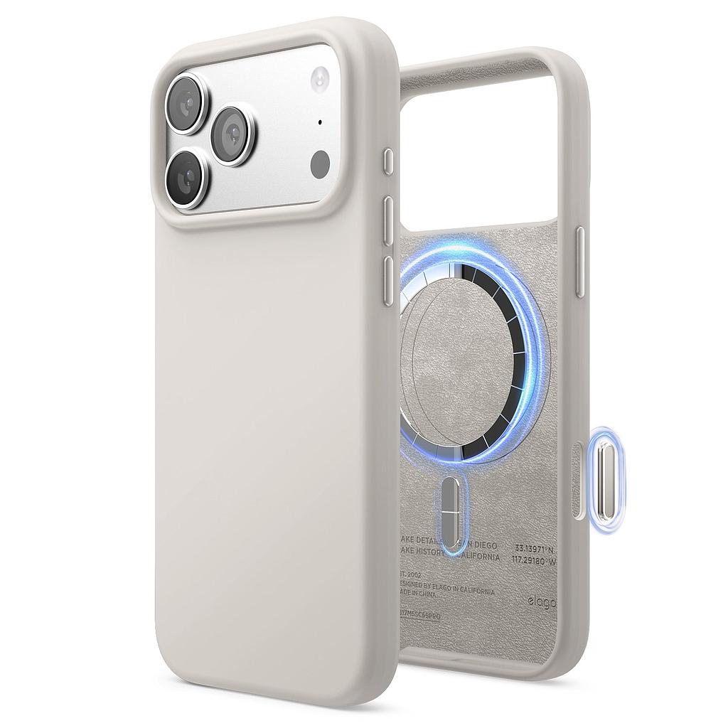 Elago iPhone 17P.Pm/18P.Pm Magnetic Silicone Case (Camera Control Key Included) - Stone