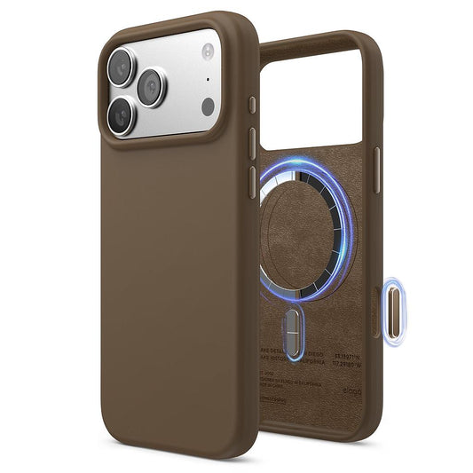 Elago iPhone 17P.Pm/18P.Pm Magnetic Silicone Case (Camera Control Key Included) - Brown