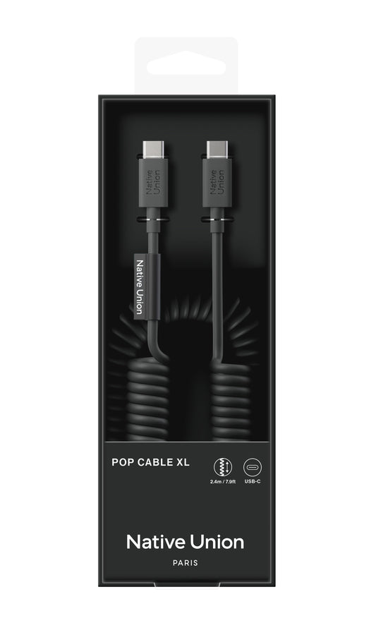 Native Union POP CABLE XL type C-C 2.4M 60W - Black