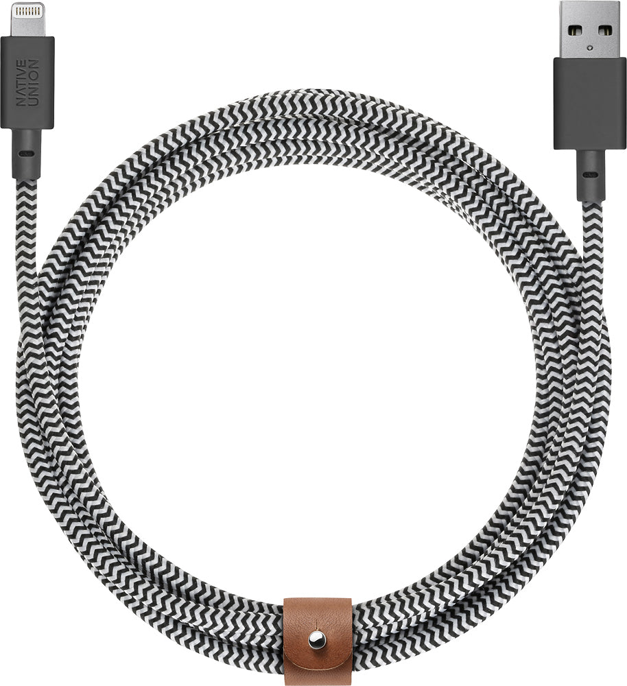 Native Union Belt Cable XL - USB A to Lightning 3M - Zebra