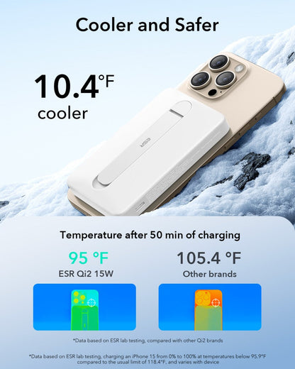 ESR Power Bank 10000mAh Qi2 MagSlim Kickstand White
