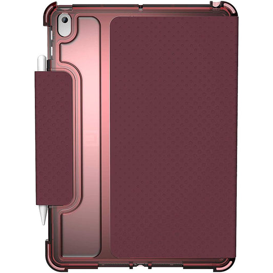[U] by UAG Apple iPad 10.2/10.5" (7th, 8th & 9th Gen) Lucent Case - Aubergine/Dusty Rose [V] - كفر ايباد حماية عالية + ستاند + مكان للقلم