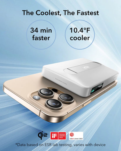 ESR Power Bank 10000mAh Qi2 MagSlim Kickstand White