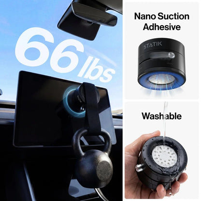 Statik HyperMount Pro Vacuum Magnetic NanoSuction  Phone Mount with Wireless charging - Black
